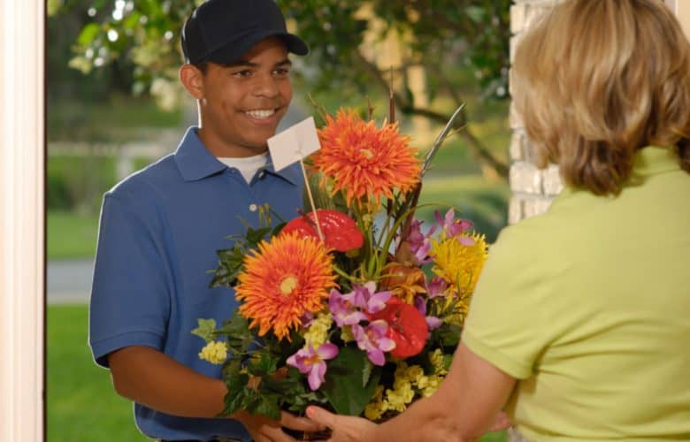 Flower and plant delivery by courier and COVID-19 prevention